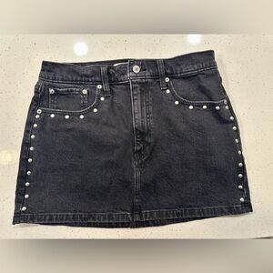 Abercrombie & Fitch Black Mini Skirt with Stud Accents
